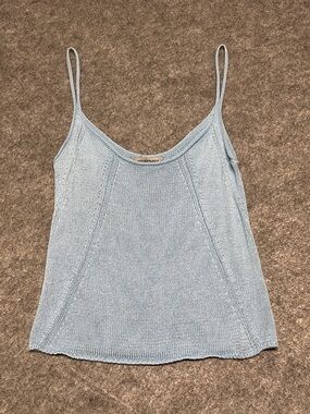 Sportmax Baby Blue Knit Spaghetti Strap Camisole